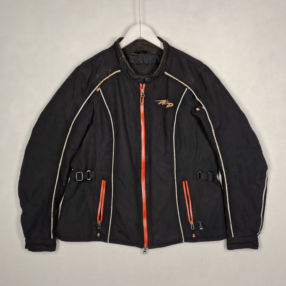 Harley-Davidson Riding Gear Nylon Motorcycle Jacket Black Orange XL 1044